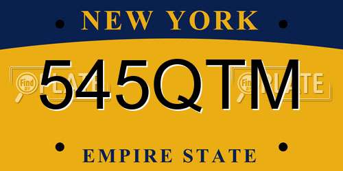 545QTM New York License Plate