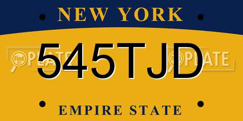 545TJD New York License Plate