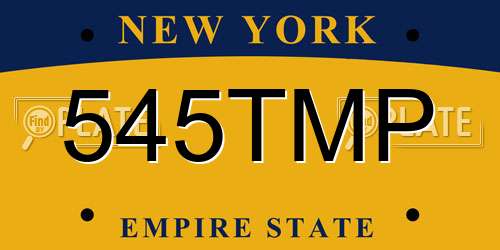 545TMP New York License Plate