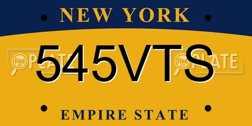 545VTS New York License Plate