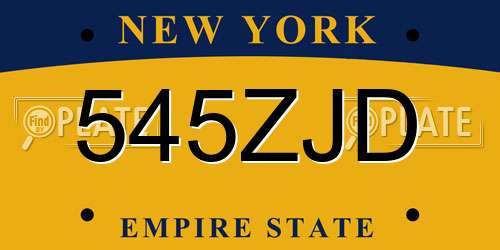 545ZJD New York License Plate
