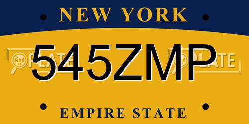 545ZMP New York License Plate