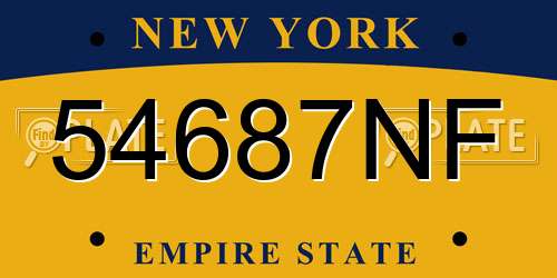 54687NF New York License Plate