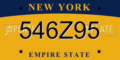 546Z95 New York License Plate