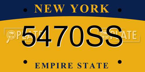 5470SS New York License Plate