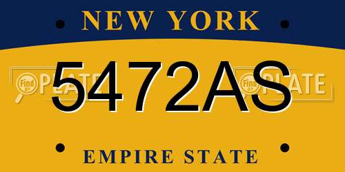 5472AS New York License Plate