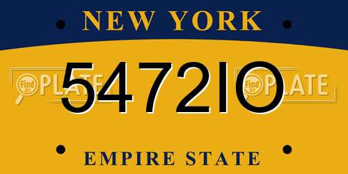 5472IO New York License Plate