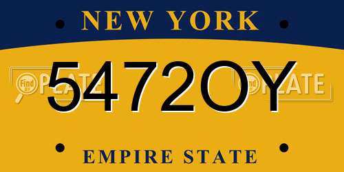 5472OY New York License Plate