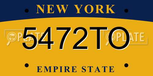 5472TO New York License Plate