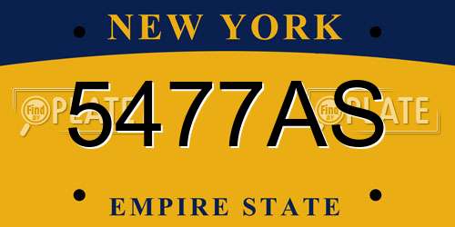 5477AS New York License Plate