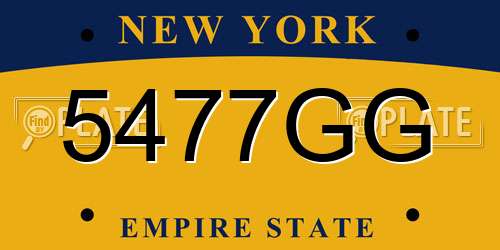 5477GG New York License Plate