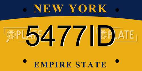 5477ID New York License Plate