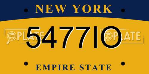 5477IO New York License Plate