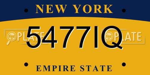 5477IQ New York License Plate