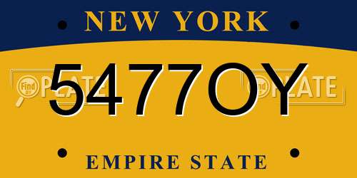 5477OY New York License Plate