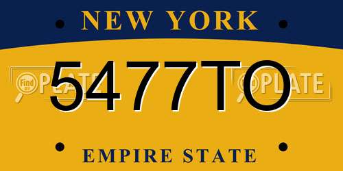 5477TO New York License Plate