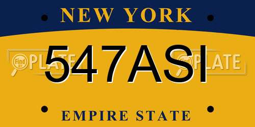547ASI New York License Plate