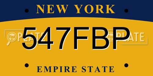 547FBP New York License Plate