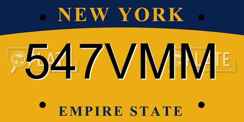 547VMM New York License Plate