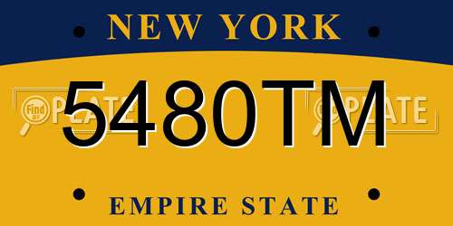 5480TM New York License Plate