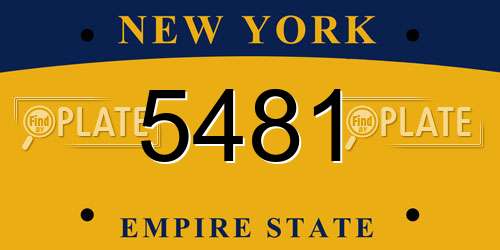5481 New York License Plate