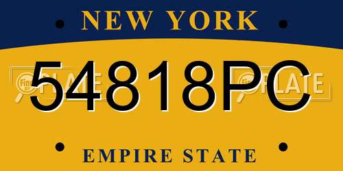 54818PC New York License Plate