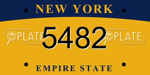 5482 New York License Plate