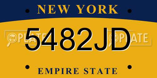 5482JD New York License Plate