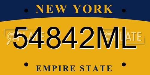 54842ML New York License Plate