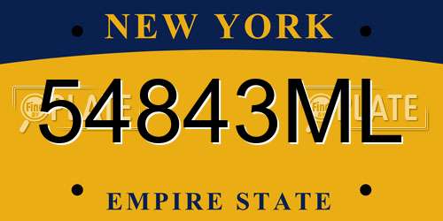54843ML New York License Plate