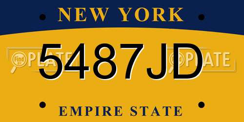 5487JD New York License Plate