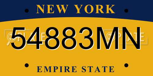 54883MN New York License Plate