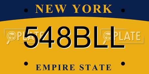548BLL New York License Plate