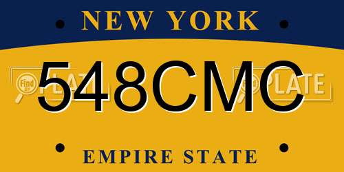 548CMC New York License Plate