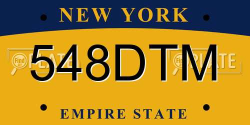 548DTM New York License Plate