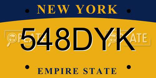 548DYK New York License Plate