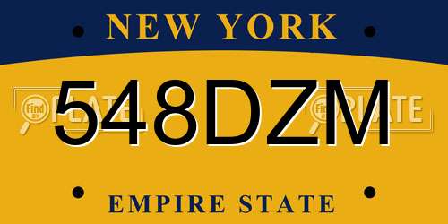 548DZM New York License Plate