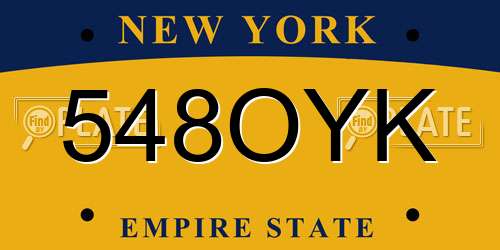 548OYK New York License Plate