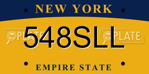 548SLL New York License Plate