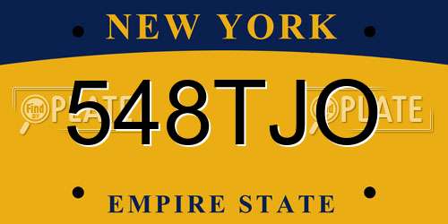 548TJO New York License Plate
