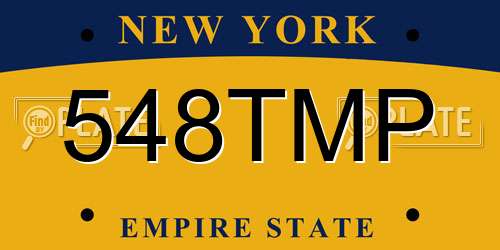 548TMP New York License Plate