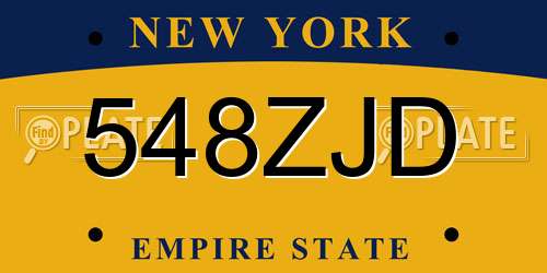 548ZJD New York License Plate