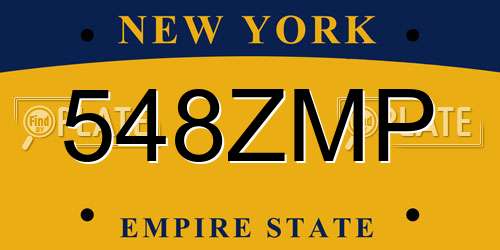 548ZMP New York License Plate
