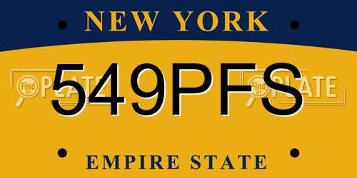 549PFS New York License Plate
