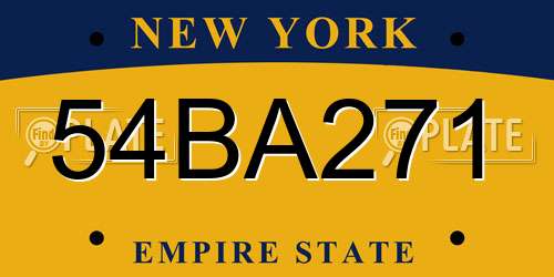 54BA271 New York License Plate