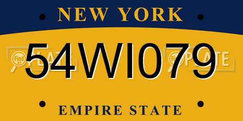 54WI079 New York License Plate