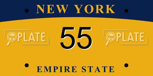 55 New York License Plate