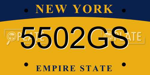 5502GS New York License Plate