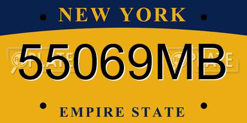 55069MB New York License Plate