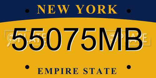 55075MB New York License Plate